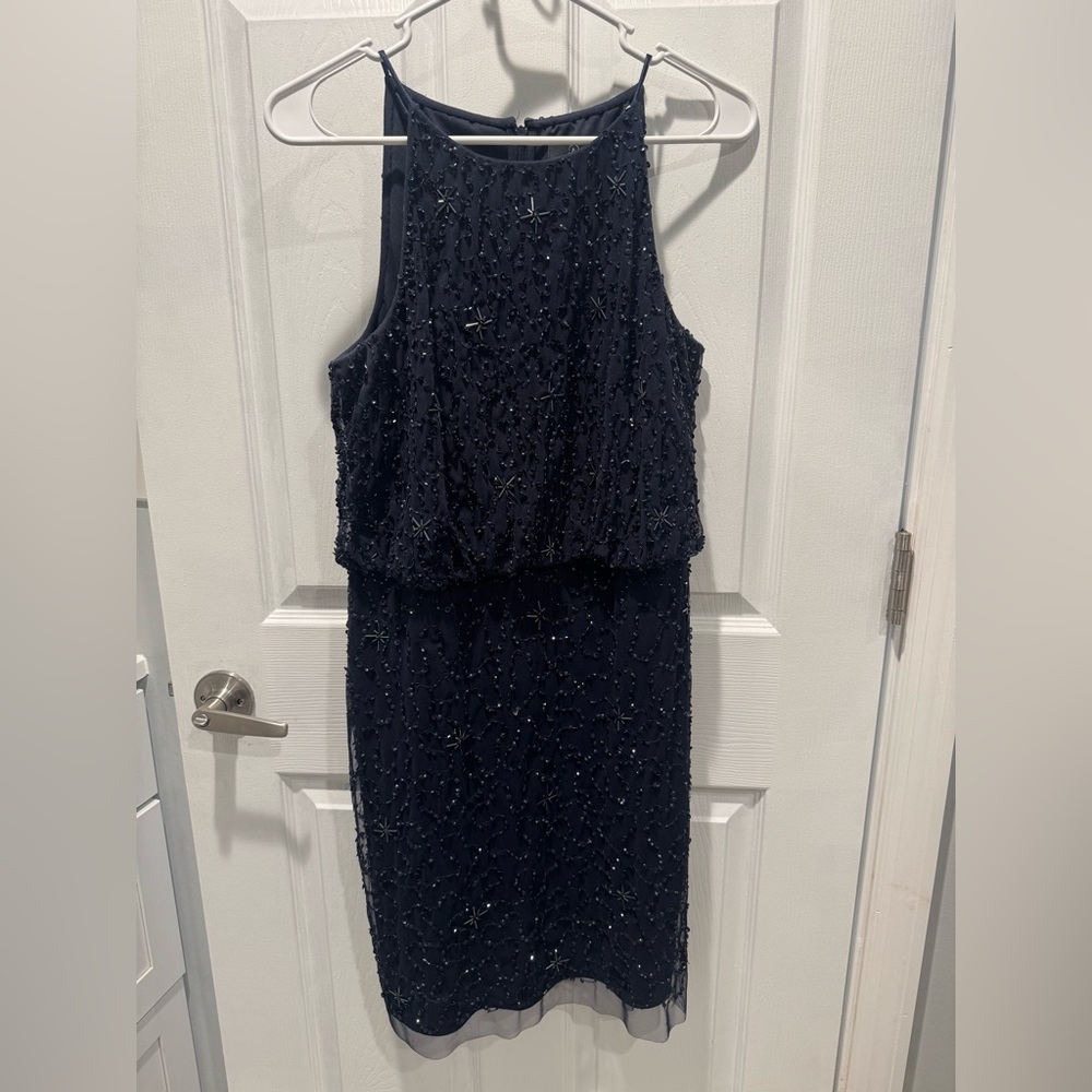 Adrianna Papell Midnight Beaded Gown